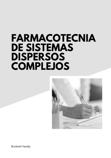 FARMACOTECNIA DE SISTEMAS DISPERSOS COMPLEJOS