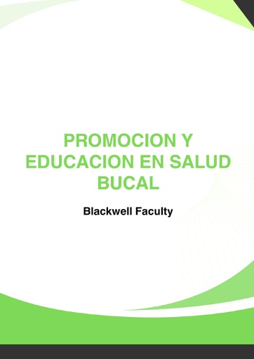 PROMOCION Y EDUCACION EN SALUD BUCAL