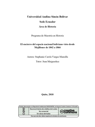 El encierro del espacio nacional boliviano visto desde Mejillones de 1842 a 1866