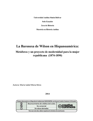 La Baronesa de Wilson en Hispanoamérica