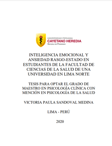 Inteligencia emocional y ansiedad rasgo-estado en estudiantes de la Facultad de Ciencias de la Salud de una universidad en Lima Norte