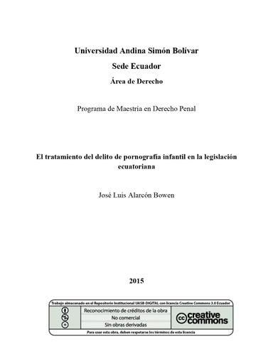 El tratamiento del delito de pornografía infantil en la legislación ecuatoriana