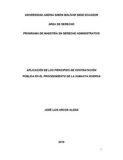 Aplicación de los principios de contratación pública en el procedimiento de la subasta inversa