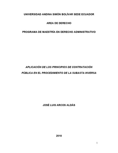 Aplicación de los principios de contratación pública en el procedimiento de la subasta inversa