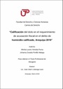 Calificación del dolo en el requerimiento de acusación fiscal en el delito de homicidio calificado, Arequipa 2018