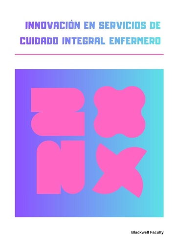 INNOVACIÓN EN SERVICIOS DE CUIDADO INTEGRAL ENFERMERO