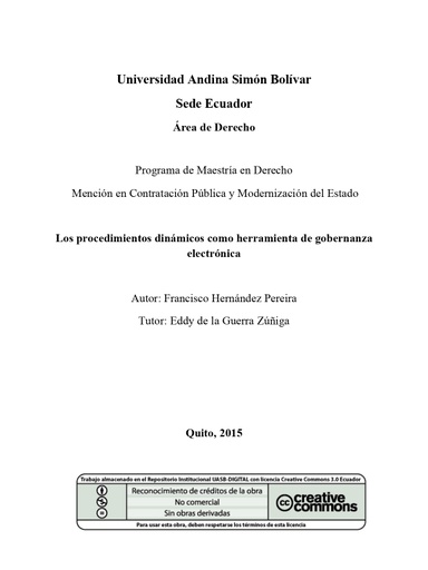 Los procedimientos dinámicos como herramienta de gobernanza electrónica