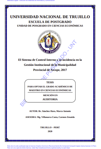 El Sistema de Control Interno y su incidencia en la Gestión Institucional