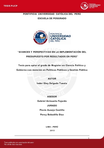 Avances y perspectivas en la implementación del presupuesto por resultados en Perú.