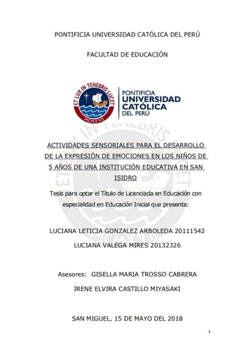 Actividades sensoriales para el desarrollo de la expresión de emociones en los niños de 5 años