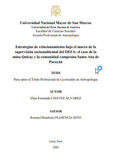 Estrategias de relacionamiento bajo el marco de la supervisión socioambiental del OEFA