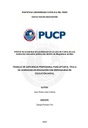 Informe de la práctica pre-profesional en un aula de 3 años de una institución educativa pública