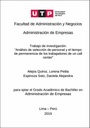 Análisis de selección de personal y el tiempo de permanencia de los trabajadores de un call center