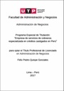 Empresa de servicios de cobranzas especializada en créditos castigados en Perú