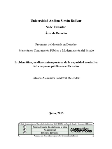 Problemática jurídica contemporánea de la capacidad asociativa de la empresa pública en el Ecuador