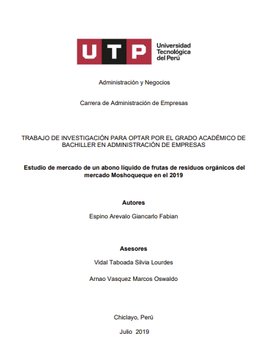 Estudio de mercado de un abono líquido de frutas de residuos orgánicos del mercado Moshoqueque en el 2019