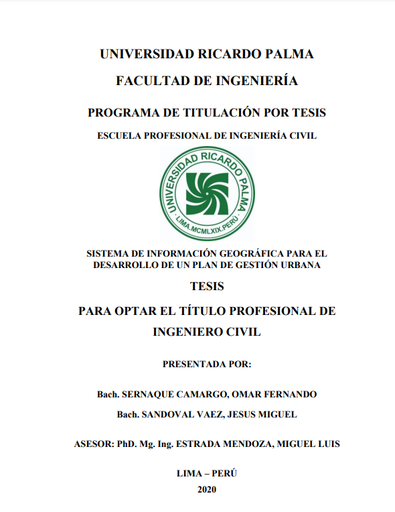 Sistema de información geográfica para el desarrollo de un plan de gestión urbana