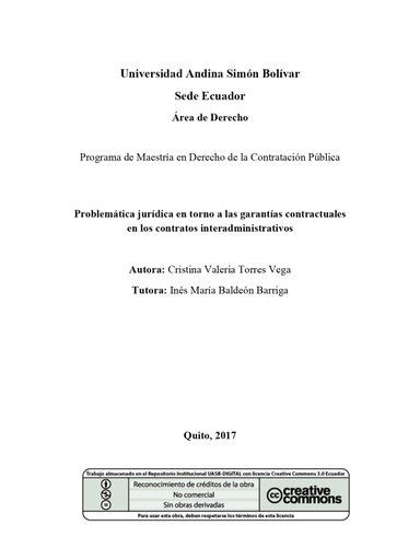 Problemática jurídica en torno a las garantías contractuales en los contratos interadministrativos