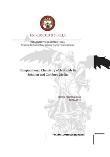 Computational chemistry of actinoids in solution and confinedMedia