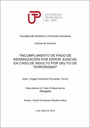 Incumplimiento de pago de indemnización por error judicial en caso de indulto por delito de terrorismo