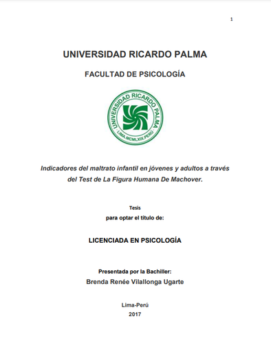 Indicadores del maltrato infantil en jóvenes y adultos a través del Test de La Figura Humana De Machover