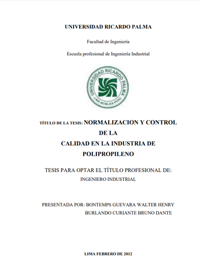 Normalización y Control de la calidad en la industria de Polipropileno