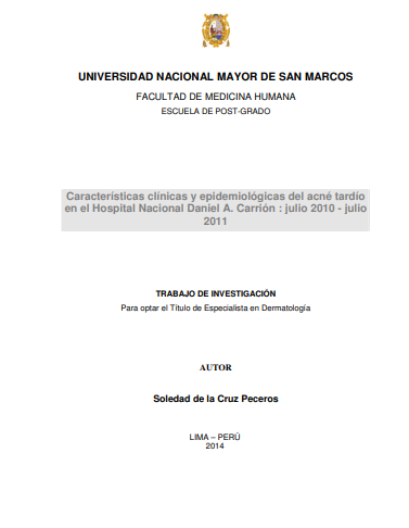 Características clínicas y epidemiológicas del acné tardío en el Hospital Nacional Daniel A. Carrión