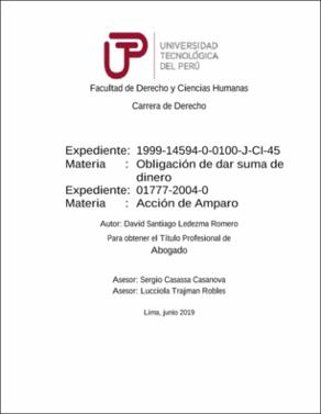 Expediente: 1999-14594-0-0100-J-CI-45 Materia: obligación de dar suma de dinero; Expediente: 01777-2004-0