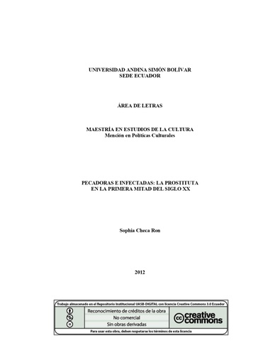 Pecadoras e infectadas: la prostituta en la primera mitad del Siglo XX