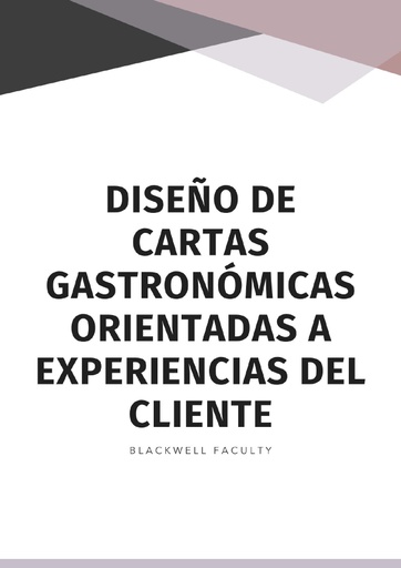 DISEÑO DE CARTAS GASTRONÓMICAS ORIENTADAS A EXPERIENCIAS DEL CLIENTE