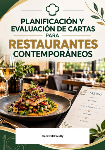 PLANIFICACIÓN Y EVALUACIÓN DE CARTAS PARA RESTAURANTES CONTEMPORÁNEOS
