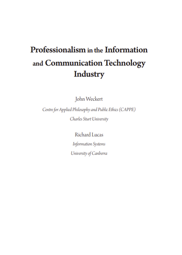 Professionalism in the Information and Communication Technology Industry