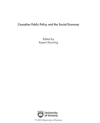 Canadian public policy and the social economy