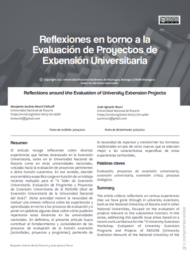 Reflexiones en torno a la Evaluación de Proyectos de Extensión Universitaria