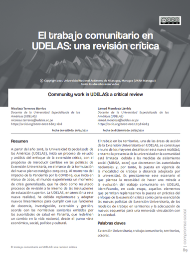 El trabajo comunitario en UDELAS: una revisión crítica