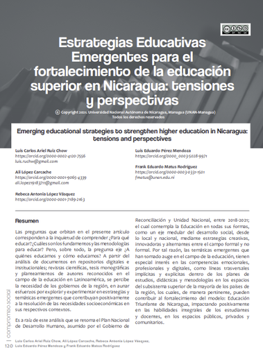 Estrategias Educativas Emergentes para el fortalecimiento de la educación superior en Nicaragua: tensiones y perspectivas