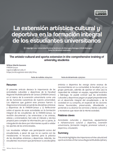 La extensión artística-cultural y deportiva en la formación integral de los estudiantes universitarios