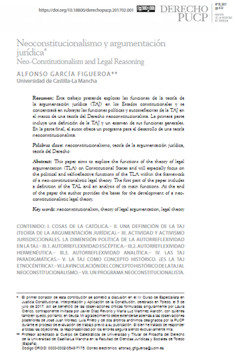 Neoconstitucionalismo y argumentación jurídica