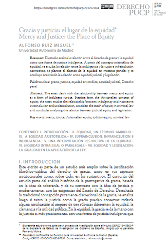 Gracia y justicia: el lugar de la equidad