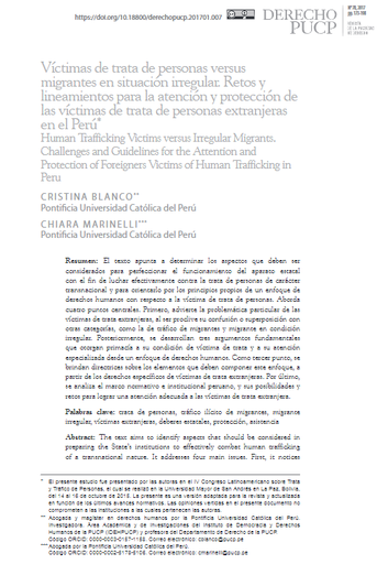 Víctimas de trata de personas versus migrantes en situación irregular