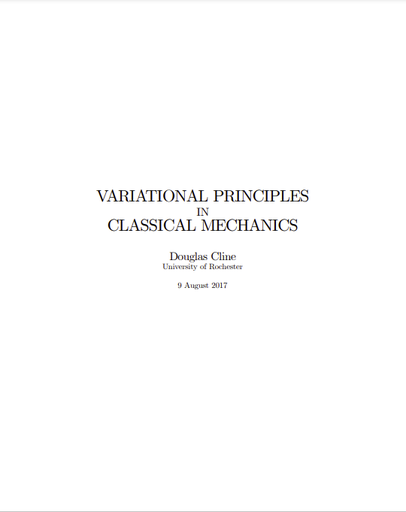 Variational principles in classical mechanics