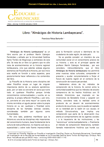 Libro: &quot;Almácigos de Historia Lambayecana&quot;.