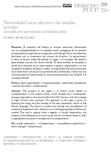 Parentalidad socio-afectiva y las familias actuales