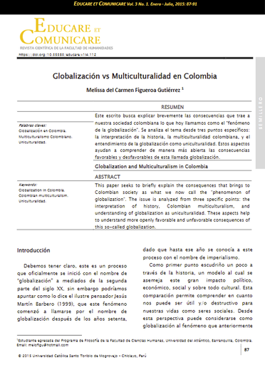 Globalización vs multiculturalidad en Colombia