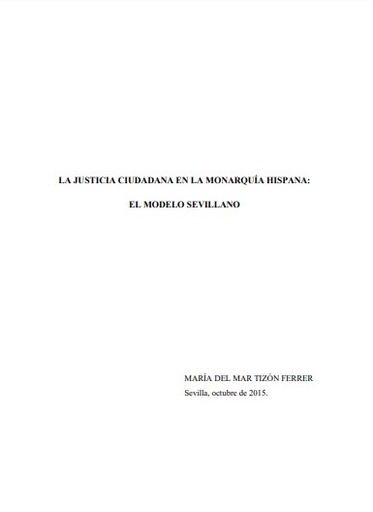 La justicia ciudadana en la monarquía hispana: el modelo sevillano