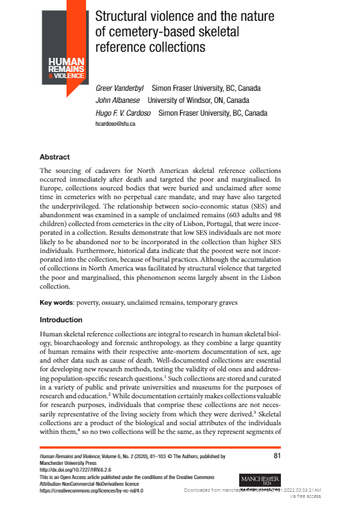 Structural violence and the nature of cemetery-based skeletal reference collections