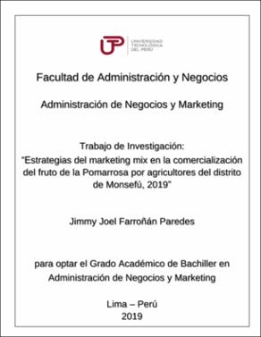Estrategias de marketing mix en la comercialización del fruto de la pomarrosa por agricultores del distrito de Monsefú, 2019