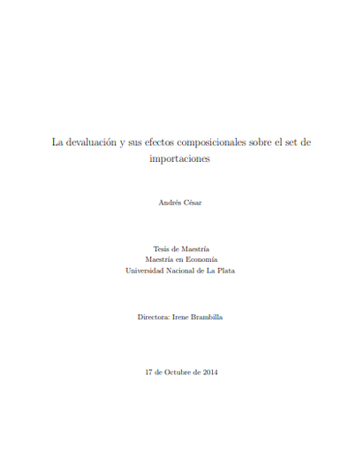 La devaluación y sus efectos composicionales sobre el set de importaciones