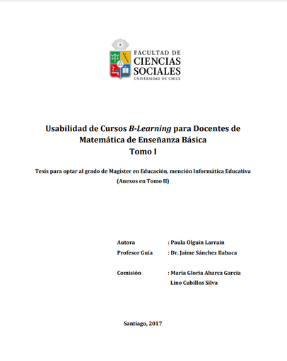 Usabilidad de Cursos B-Learning para Docentes de Matemática de Enseñanza Básica