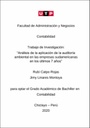 Análisis de la aplicación de la auditoría ambiental en las empresas sudamericanas en los últimos 7 años